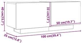 Έπιπλο Τηλεόρασης Λευκό/Sonoma Δρυς 100x35x40 εκ. Μοριοσανίδα - Λευκό