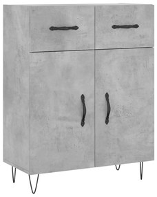 vidaXL Ντουλάπι Γκρι Σκυροδέματος 69,5x34x90 εκ. Επεξεργασμένο Ξύλο