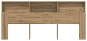 vidaXL Κρεβάτι με Κεφαλάρι με ράφι artisan δρυς 220 x 19 x 101.5 εκ