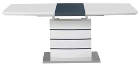 Τραπέζι επεκτεινόμενο Darsile Inart λευκό με γκρι-ανθρακί mdf 140-180x90x76εκ