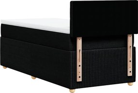 vidaXL Κρεβάτι Boxspring με Στρώμα Μαύρο 90x200 εκ. Υφασμάτινο