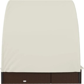 vidaXL Ξαπλώστρα 2 Ατόμων Στρογγ. Οροφή Καφέ 211x112x140εκ Συνθ. Ρατάν