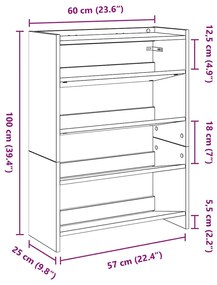 ΡΑΦΙ ΠΑΠΟΥΤΣΙΩΝ  ΓΚΡΙ ΜΠΕΤΟΝ 60X25X81 CM ΚΑΤΑΣΚΕΥΑΣΜΕΝΟ ΞΥΛΟ 859881