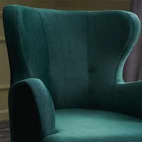 Μπερζέρα - πολυθρόνα Karina Megapap βελούδινη χρώμα κυπαρισσί 73x80x87εκ. - Βελούδο - PRGP043-0001,9