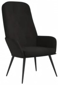 vidaXL Πολυθρόνα Relax με Υποπόδιο Μαύρη Βελούδινη