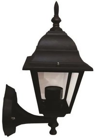 Απλίκα Τοίχου Φανάρι Αλουμινίου E27 IP44 12W Eurolamp-154-55101-Μαύρο 154-55101