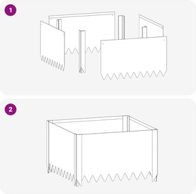vidaXL Περίγραμμα γκαζόν 60 x 60 x 35 cm Ατσάλι Μαύρο