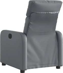 vidaXL Πολυθρόνα Ηλεκτρική Ανακλινόμενη Γκρι από Συνθετικό Δέρμα