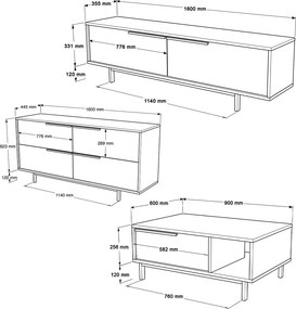 Living Room Furniture Set ON20-S Oak
