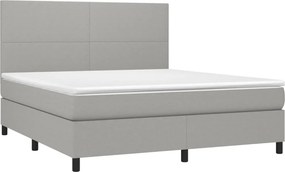 vidaXL Κρεβάτι Boxspring με Στρώμα Αν. Πράσινο 160x200εκ Υφασμάτινο