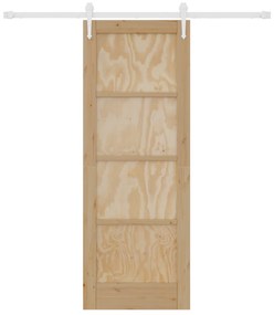 vidaXL Συρόμενη Πόρτα με Σετ Εξαρτημάτων 73.5x198.5 cm Μασίφ Ξύλο Πεύκου