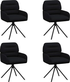 vidaXL Γυριστές καρέκλες φαγητού 4 pcs Τεχνητό Δέρμα Μαύρο