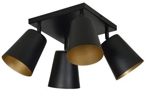 Σποτ Φωτιστικό Οροφής 4xE27 Ατσάλι PRISM Made in Poland Emibig-406/4-Μαύρο-Χρυσό 406/4