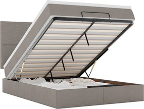 vidaXL Κρεβάτι-Μπαλκόνι με Στρώμα, Ύφασμα 140x190 εκ., Μπεζ