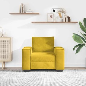 vidaXL Πολυθρόνα Κίτρινη Βελούδινη 100x78x84 εκ.