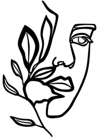 Διακοσμητικό Τοίχου Woman Face Behind The Branch 575TNL1130 46x56cm Black Wallity Metal
