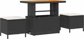 vidaXL Σετ Καναπέ Κήπου με μαξιλάρι 13 pcs Μαύρο Πολυ ράταν