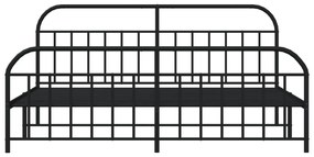 vidaXL Πλαίσιο Κρεβατιού με Κεφαλάρι&Ποδαρικό Μαύρο 200x200εκ. Μέταλλο