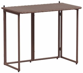 vidaXL Πτυσσόμενο τραπέζι κήπου καφέ 90x51x75 cm Poly Rattan