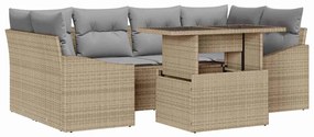 vidaXL Σετ Καναπέ Κήπου 7 pcs μπεζ και ανοιχτό γκρι 100 x 55 x 73 εκ