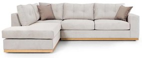 Γωνιακός καναπές δεξιά γωνία Boston pakoworld ύφασμα cream-mocha 280x225x90εκ