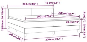 Κρεβάτι Boxspring με Στρώμα Ανοιχτό Γκρι 200x200 εκ. Υφασμάτινο - Γκρι