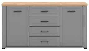 Κομότα - Μπουφές Valencia 3K4F Γκρί Γραφίτης - Artisan Oak -Γκρί Ματ 161x41x85,5 εκ. 161x41x85.5 εκ.