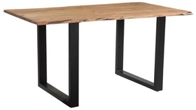 Τραπέζι Adorn pakoworld μασίφ ξύλο ακακίας καρυδί-πόδι μαύρο 160x85x75.6εκ - 223-000017