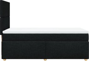 vidaXL Κρεβάτι Boxspring με Στρώμα Μαύρο 90x200 εκ. Υφασμάτινο