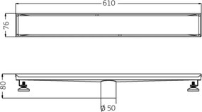Orabella Linear Gun Metal 15171- Γραμμικό Σιφώνι Δαπέδου 61 cm