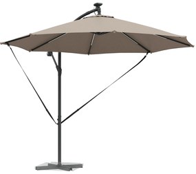 vidaXL Ομπρέλα Cantilever Banana με κλειδαριά Taupe 294 x 294 x 248 cm