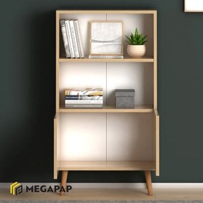 ΒΙΒΛΙΟΘΗΚΗ ΜΕΛΑΜΙΝΗΣ CUBE MEGAPAP ΧΡΩΜΑ OAK 60X24X110ΕΚ.