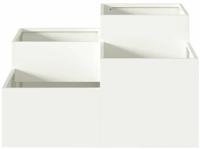 vidaXL Γλάστρα Κήπου Λευκό 80 x 80 x 48 εκ. Ατσάλι