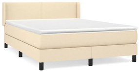 Κρεβάτι Boxspring με Στρώμα Κρεμ 140x200 εκ. Υφασμάτινο - Κρεμ