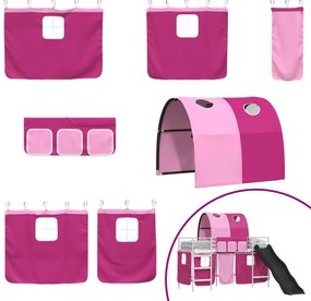 vidaXL Λευκό και Ρόζ 90 x 190 cm