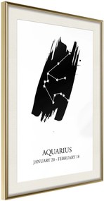 Αφίσα - Zodiac: Aquarius I - 30x45 - Χρυσό - Με πασπαρτού