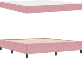 vidaXL Σκελετός Κρεβατιού με στρώμα Ροζ 180 x 200 cm ύφασμα
