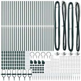 vidaXL Στύλος Περιφράξεων 26 pcs Ασημί 3.2 x 3.2 x 170 εκ Ατσάλι