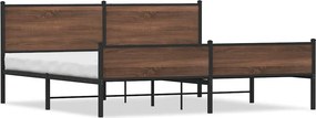 vidaXL Σκελετός Κρεβ. Χωρίς Στρώμα Καφέ Δρυς 200x200 εκ. Μεταλλικό