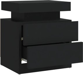 vidaXL Κομοδίνο Μαύρο 40 x 35 x 52 εκ. από Επεξ. Ξύλο