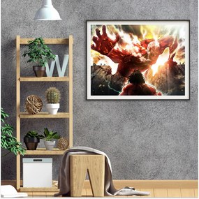 Πόστερ &amp; Κάδρο Attack on Titan AN094 22x31cm Μαύρο Ξύλινο Κάδρο (με πόστερ)