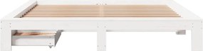 vidaXL Σκελετός Κρεβ. Χωρίς Στρώμα Λευκό 180x200 εκ Μασίφ Πεύκο