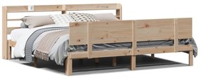 vidaXL Πλαίσιο Κρεβατιού με Κεφαλάρι 180x200 εκ. από Μασίφ Ξύλο Πεύκου