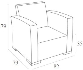 Πολυθρόνα Monaco White Πολυπροπυλενίου 82X79X79εκ.