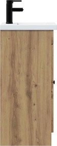 vidaXL Καθρέφτης μπάνιου με νιπτήρα Artisan Δρυς 42 x 40 x 84,5 εκ