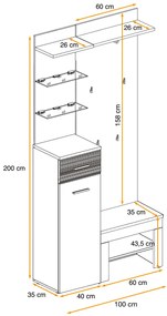 Swap XIX Σύνθεση Καφέ δρυς 280x180x40