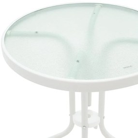 Τραπέζι Watson μέταλλο λευκό-γυαλί Φ60x70εκ 60x60x70 εκ.