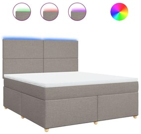 vidaXL Κρεβάτι Boxspring με Στρώμα Taupe 180x200 εκ. Υφασμάτινο