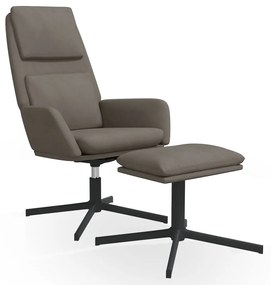 vidaXL Πολυθρόνα Relax Ανοιχτό Γκρι Βελούδινη με Σκαμπό