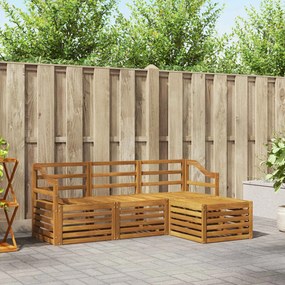 vidaXL Σειρά Καναπέ Εξωτερικού 4 pcs Φυσικό